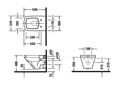 Унитаз подвесной DURAVIT DSTYLE 2536090000
