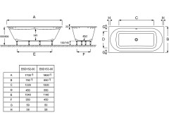 Ванна встраиваемая композит+акрил  Jacob Delafon ODEON RIVE GAUCHE E6D152-00