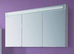 Puris Star Line, зеркальный шкаф (3 двери) с LED подсветкой 1200 мм, цвет белый высокоглянцевый