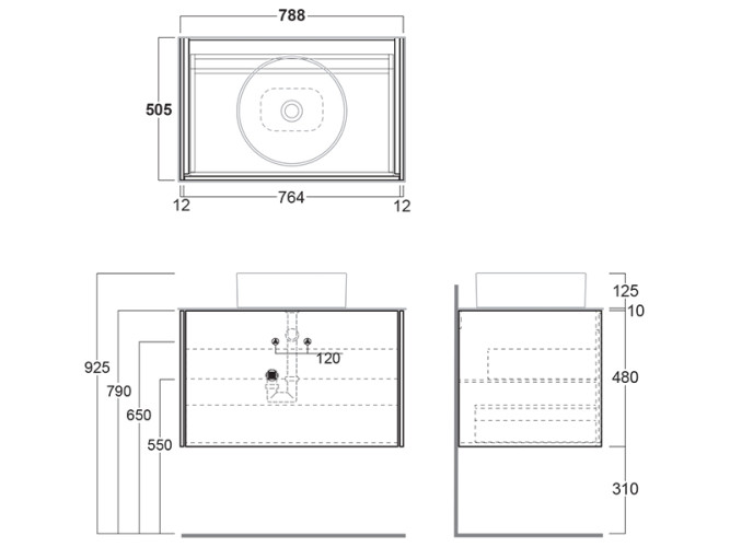Подвесная тумба для раковины SIMAS FORIU FOM80 bia/bia matt