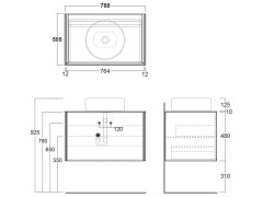 Подвесная тумба для раковины SIMAS FORIU FOM80 bia/bia matt