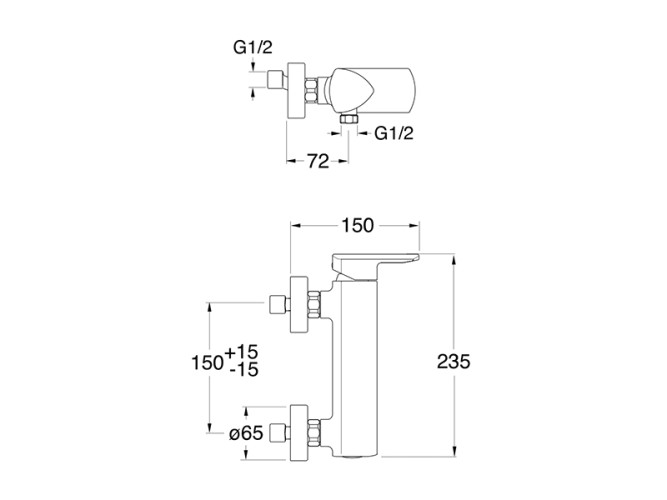 Внешний смеситель для душа CRISTINA PROFILO PF40177