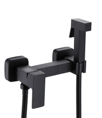 62204-C Комплект для гиг. душа (ЧЕРНЫЙ) КВАДРАТ Hansen (10/1шт)