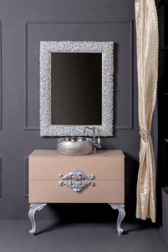 Зеркало ROSE мал. серебро 110*85см