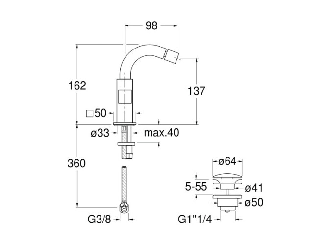 Смеситель для биде CRISTINA QUADRI QD32051