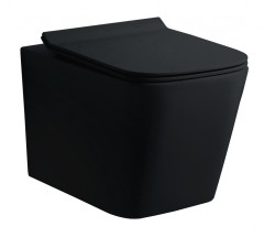 Унитаз подвесной, квадрат (ЧЕРНЫЙ МАТ.)  GANZER