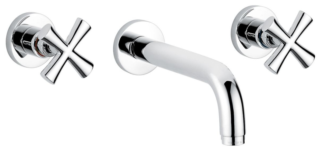 Emmevi Spirit New, встраиваемый в стену двухвентильный смеситель для раковины на 3 отверстия, без донного клапана, цвет черный матовый