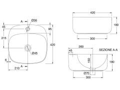 Раковина накладная Scarabeo MOON 5504/SER