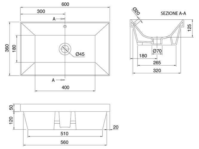 Раковина встраиваемая Scarabeo TEOREMA 2.0 5131/49