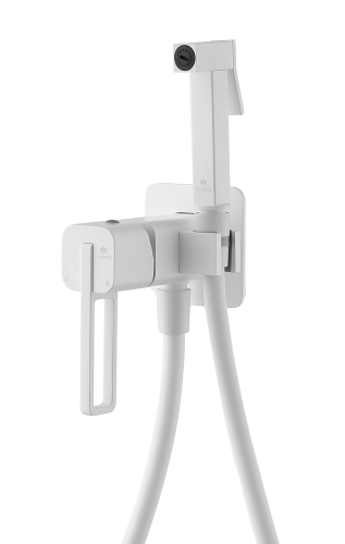 12157-F Смеситель встраиваемый с ГИГ. душем (БЕЛЫЙ) GANZER (10/1шт)