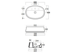 Раковина накладная овальная SIMAS SHARP SH 05