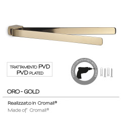 Gedy Pirenei, полотенцедержатель двойной поворотный, цвет золото (PVD)