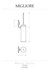 Ершик настенный, металл/золото Migliore MONTECARLO