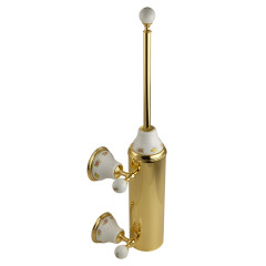 Ершик настенный, колба металл, керамика с декором/золото Migliore Provance