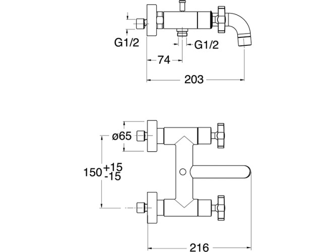 Внешний смеситель для ванны CRISTINA CROSS ROAD CR18751