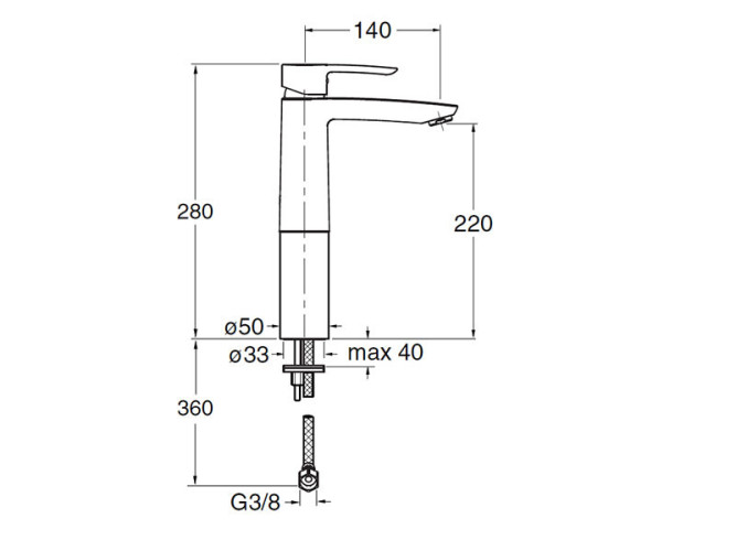 Смеситель для раковины высокий CRISTINA NEW DAY ND92951
