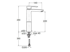 Смеситель для раковины высокий CRISTINA NEW DAY ND92951