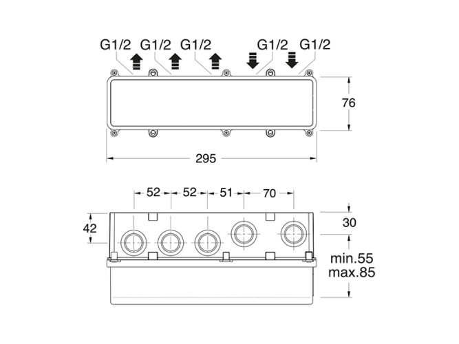 Встроенная часть для термостатического смесителя CRISTINA System CS81300