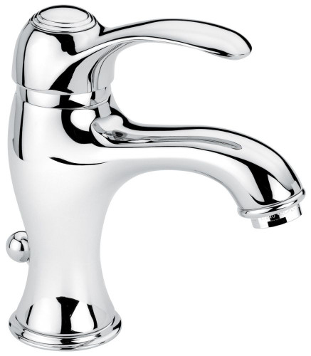 Emmevi Harmony, однорычажный смеситель для раковины (излив 11 см), с донным клапаном, цвет белый-золото