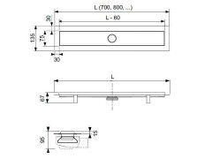 Душевой лоток 80 см TECE Tecedrainline 15100089