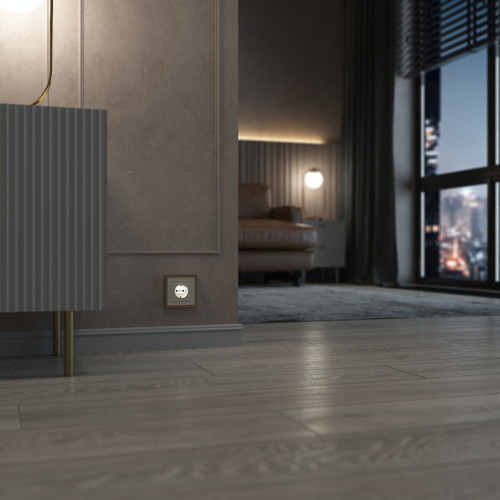 Розетка с подсветкой W (айвори матовый) W1171462