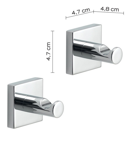 Gedy Fuji, набор из 2-х крючков, цвет хром