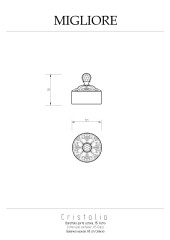 Баночка низкая H5 см. с крышкой, стекло/золото/Swarovski Migliore Cristalia