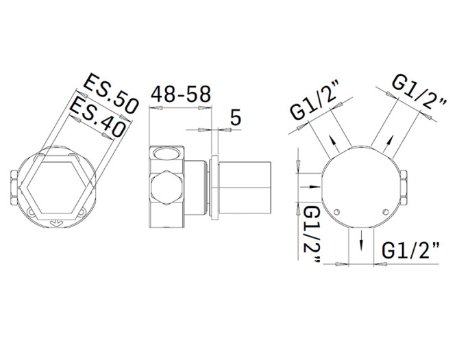 Переключатель потоков MAMOLI HEXAGONAL 255300000027