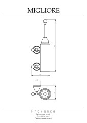 Ершик настенный, колба металл, керамика с декором/хром Migliore Provance
