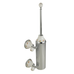 Ершик настенный, колба металл, керамика с декором/хром Migliore Provance