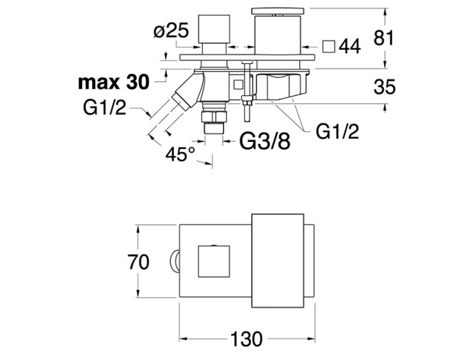 Смеситель для ванны для монтажа на бортик CRISTINA TABULA TA12951
