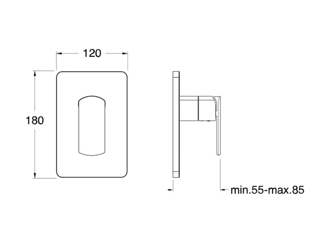 Наружные части смесителя для душа CRISTINA PROFILO PF68646