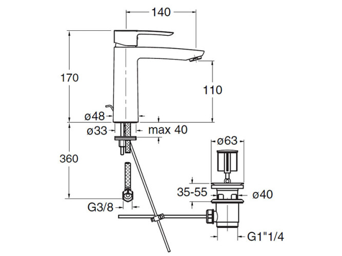 Смеситель для раковины CRISTINA NEW DAY ND26551