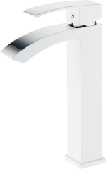 44012-F Смеситель для умыв. (ВЫСОКИЙ БЕЛЫЙ) &quot;GANZER&quot;  (10/1шт)