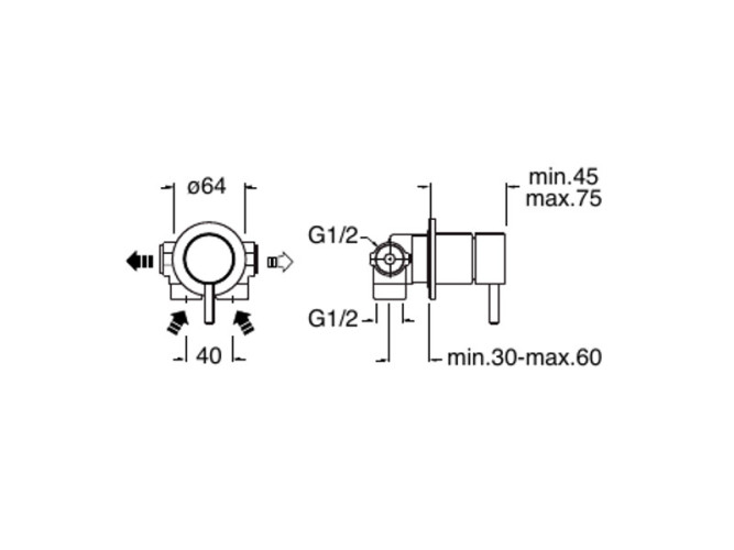Полный комплект скрытого смесителя для душа CRISTINA TRICOLORE VERDE TV63813
