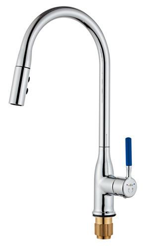 15018-N Смес. од. для кухни выс. с ВЫД. лейкой (руч.син.) ViEiR (10/1шт)