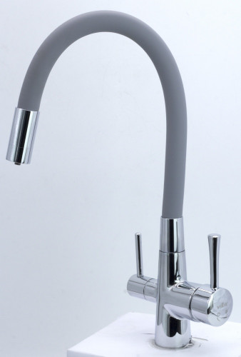 15013-H Смес. для кухни с гиб шланг и под фильтр (ХР.+СЕР.) ViEiR (10/1шт)