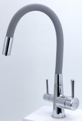 15013-H Смес. для кухни с гиб шланг и под фильтр (ХР.+СЕР.) ViEiR (10/1шт)