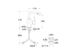 Смеситель для биде CRISTINA PiC PM32624