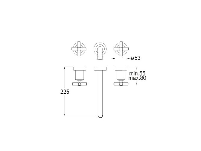 Смеситель для раковины настенный CRISTINA EXCLUSIVE EV94251