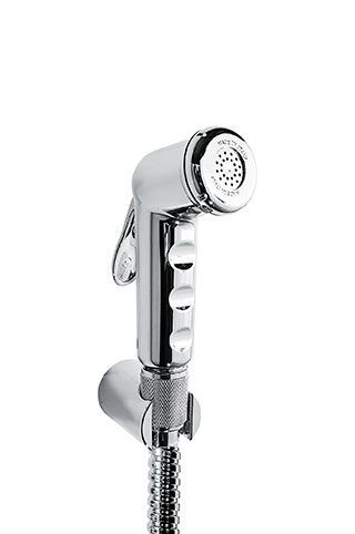 Emmevi, круглая лейка гигиенического душа с держателем ABS и латунным шлангом, цвет хром