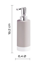 Gedy New Mizar, настольный керамический дозатор с пластиковой помпой, цвет светло-серый