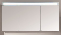 Puris Star Line, зеркальный шкаф (3 двери) с LED подсветкой 1400 мм, цвет чёрный структурный