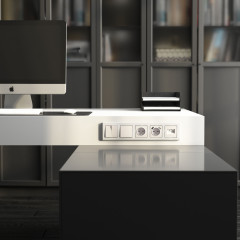 Выключатель одноклавишный проходной (перламутровый рифленый) W1112013