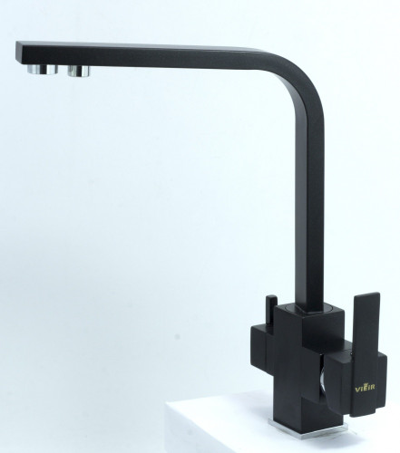 15004-C2 Смес. для кухни под фильт. выс. Г-обр. (АНТРАЦИТ) ViEiR (10/1шт)