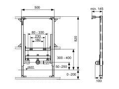 Инсталляция для биде 82 см TECE Teceprofil 9330005