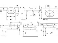 Раковина накладная DURAVIT FOSTER 0335500000