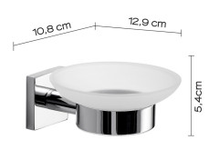 Gedy Fuji, настенная стеклянная мыльница, цвет хром