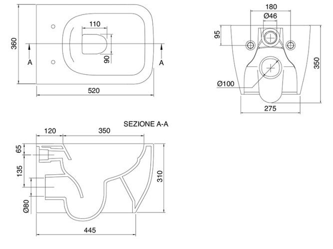 Унитаз подвесной Scarabeo TEOREMA 2.0 5126TW/37