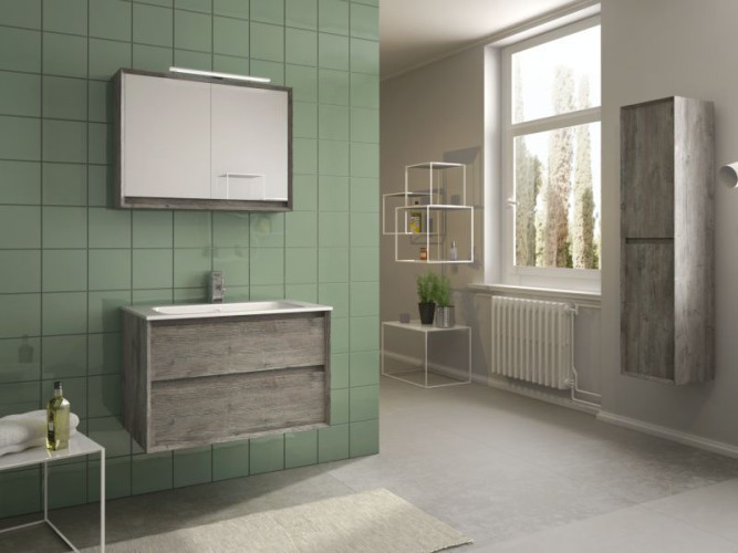 IBX TEBAS, тумба под раковину с раковиной из мин. литья VERSAILLES 100 см, цвет натуральный